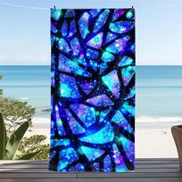 Galaxy Shard Beach Towel Purple Blue Nebula Sparkle Quick Dry for Night Swim or Stargazing Event 130x80cm blue