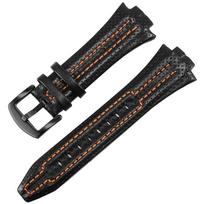Originalios odos laikrodžio apyrankė Išgaubtas kraštas 27mmx15mm Seiko laikrodžiui Sportura serija SNL029P2-SNL021P1 SNL595P2 SNL017P1 27-15mm black