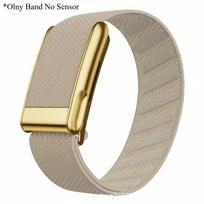 Nailono fitneso dirželis Whoop 5.0 dirželiui Whoop 5.0MG Austas elastinis sportinis dirželis su auksinės/sidabrinės/rožinio aukso metaliniu rėmeliu Whoop 5.0MG beige