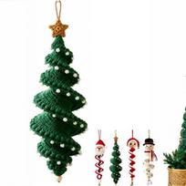 Kalėdinė dekoracija Kalėdų eglutė Nėrimo amato rinkinys Nėrimo sniego senis Spiralinis ornamentas DIY rinkinys su siūlais, nėrimo kabliuku ir instrukcijomis Rankų darbo #C