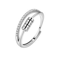 Anti Stress Anxiety Ring Fidget Spinner Rings Adjustable for Women Rotating Freely Spinning Accessories Jewelry Gifts resizable white