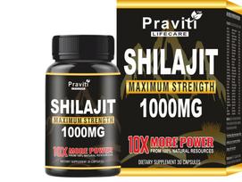 Praviti Life Care Shilajit Gold Capsules 1000mg with Contains of 24K Gold, Ashwagandha, Safed Musli, Kaunch Beej & Gorkhru | Boosts Immunity Stre