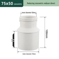 PVC redukcinis trišakis vamzdžių jungiamoji detalė 50/75/110 mm - Ekscentriškas nuotekų jungties adapteris