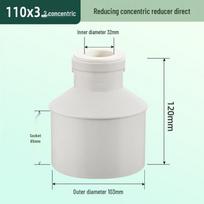 PVC redukcinis trišakis vamzdžių jungiamoji detalė 50/75/110 mm - Ekscentriškas nuotekų jungties adapteris