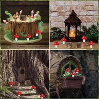 8 Pcs Fairy Garden Accessories Mini Hedgehogs And Mushroom Statue Micro Landscape Plant Pots Bonsai Craft Decor Outdoor A