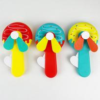 Cute Donut Hand Press Fan, Mini Manual Crank Cooling Fan, Non-Electric Portable Gadget for Kids Summer Party Favors & Gifts blue