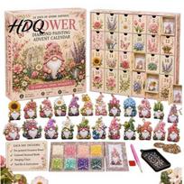 Christmas Party Favors 24-Day Gnome Advent Calendar Faux Diamond Art Ornaments DIY Kits for Adults Kit Handmade Hanging Tree Wreath Home Decor D