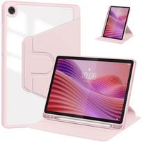 Dėklas planšetiniam kompiuteriui Tab K10 2nd K10C, skirtas Lenovo Tab 10.1 2025 TB311FU TB311XU, 360° besisukantis galinis stovas, Coque su pieštuko laikikliu For Lenovo Tab 10.1 rožinė