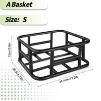 Rear Bike Basket Bicycle Cargo Rack Bag With Handle Large Capacity Fron E-Bike Basket Bike Baskets for Outdoor Travel Shopping gray