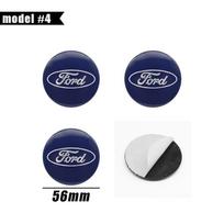4 vnt. Automobilio rato centrinio dangtelio lipdukai Ženklelis Logotipas Emblema Decal Aksesuarai Ford Focus Fiesta EcoSport ESCORT Mondeo Mustang blue