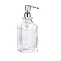 Kvadratinis stiklinis pompos buteliukas, daugkartinis muilo dozatorius, didelės talpos 18oz Silver 550ML white