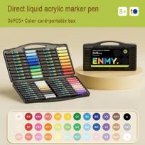 Acrylic Paint Markers Pen Soft Head Direct Liquid Graffiti Painting QuickDry Pigments Art Supplies for Felt