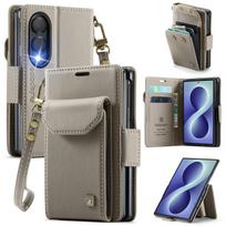 Flip Multi-card Holder Wallet Leather Case for Samsung Galaxy Z Fold8 Fold 8 Wide Shockproof Comfortable Grip Book Stand Cover Galaxy Z Fold 8 gray