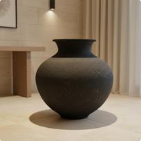 5 vnt. Metalinė stovinti vaza, vintažinio stiliaus, juoda tekstūruota, moderni minimalistinė namų dekoracija 24w400ch black