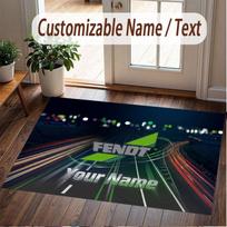 Custom Rug Fendt Pattern Print Name Text Soft Non‑Slip Floor Carpet for Home Indoor Decoration 60cmx90cm