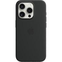 (Juoda) Iphone 15 Pro silikoninis dėklas su Magsafe