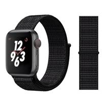 Nailoninis kilpinis dirželis Apple laikrodžio apyrankei 44mm 40mm 45mm 41mm 42mm 38mm 44 Priedai apyrankė correa apyrankė iWatch 3 4 5 6 se 7 For 38MM and 40MM black
