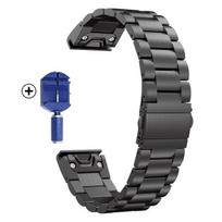 26 mm 22 mm 20 mm laikrodžio apyrankė iš nerūdijančio plieno metalo, skirta Garmin Fenix ​​7X 7X Pro 6S 6X 6 Pro 5X 5 5S 3HR apyrankei 22mm Fenix 5 6 Pro juoda