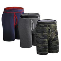 BONITOS 3 vnt Print Ilgi Bokseriai Medvilniniai Vyriški apatiniai Patogūs Vyriški apatiniai L gray