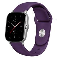 20mm/22mm silikoninė apyrankė skirta Amazfit GTS 3/2/2e/GTS2 Mini/GTR 42mm/47mm/GTR 3/3 Pro/2/2e sportinio laikrodžio apyrankė Amazfit bip dirželis Amazfit GTR 2-2e tamsiai violetine spalva