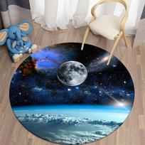 3D apvalūs kilimai svetainei Galaxy Space Grindų kilimėlio ploto kilimėliai vaikų kambariui Dekoratyviniai kilimai Virtuvės miegamojo kilimėliai 120cm x 120cm
