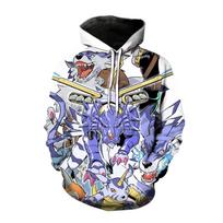 Rudens žiemos anime megztiniai Digimon Adventure 3D Spausdinti megztiniai Vyrai Moteriški madingi megztiniai megztiniai Digital Monsters Unisex paltas 6XL gray