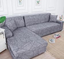 Spausdinti L formos sofos užvalkalai, skirti svetainės sofos užvalkalams, apsaugantys nuo dulkių, elastingi tamprūs užvalkalai kampiniam sofos užvalkalui S  (90-140cm) 1PC gray