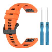 QuickFit 22mm 26mm silikoninis dirželis, skirtas Garmin Fenix ​​7X 7 Pro 6 6X Epix Pro Gen 2 47mm 51mm 5 5X Plus Instinct 2X laikrodžio apyrankė 26mm orange