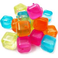 Daugkartinio naudojimo ledo kubeliai, 20 vnt. plastikiniai ledo kubeliai, greitai užšaldomi, lengvai valomi pakartotinai užšaldomi netikri ledo kubeliai, skirti šaltiems patraukliems gėrimams gaminti, priešpiečių maišeliai multicolor cube-1pc blue