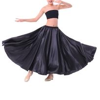 Vaikų mergaičių ilgas pilno rato pramoginių šokių sijonas Flamenco Cha Cha Latin Rumba Samba Maxi sijonas šokių drabužiai 11-12 Years juoda