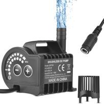 Panardinamasis 12 V vandens siurblys, 8 lygių reguliuojamas 0–700 l/h mažas fontano siurblys su 0–9,8 pėdų pakėlimu, QR70H juoda