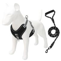 No Pull Big Dog petnešos ir pavadėlio rinkinys Šviesą atspindintis kvėpuojantis tinklinis naminių gyvūnėlių diržų liemenė vidutinio dydžio šunims Prancūzų buldogas labradoras XL white