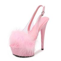 „Stiletto“ aukštakulniai 15 cm automobilio modelio šokių basutės Madingi „Catwalk“ moteriški batai 39 rožinė