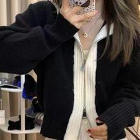 Autumn New Double Zipper Knitted Hooded Sweater Cardigan Women Fashion Winter Long Sleeve Casual Cardigans Jacket Female Elegant Solid Knitwear 24800 One Size juoda