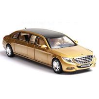1/32 Žaislinis automobilis BENZ Maybach S650 Išplėstinė versija Metalinis žaislas Lydinio automobilis Diecast & Žaislinės transporto priemonės Automobilio modelis Šviesos Garso Žaislai vaikams