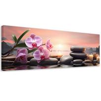 Canvas print, Pink zen composition 120x40 rožinė