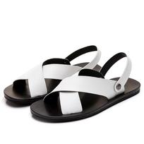 Vyriški Sandalai Vasariniai Elegantiški Paplūdimio Sandalai Vyriški Batai Oda Atostogų Lauko Vyriški Retro Patogūs Laisvalaikio Sandalai Vyriški Sportbačiai 43 balta