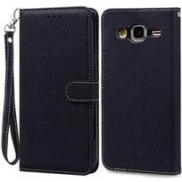 Dėklas Samsung Galaxy J3 2016, atverčiamas odinis viršelis Samsung J3 2016 dėklui, piniginė, telefono dėklas Samsung Galaxy J3 6 2016 J320F For Samsung J3 2016 black