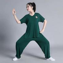 Tai Chi kostiumai vyrams ir moterims Pavasario ir vasaros pasirodymų kostiumai Praktiniai kostiumai Kovos menų kostiumai Tai Chi kostiumai Kinų stiliaus XS tamsiai žalia spalva