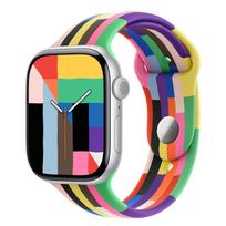 Silikoninis sportinis dirželis Apple Watch apyrankei 49mm 46mm 44mm 41mm 45mm 42mm Pride Edition apyrankė Correa iWatch Series 10 9 8 Ultra2 dirželis 40mm 38mm 38 40 41 S10-42mm&S-M įvairiaspalvis
