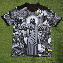 Vasariniai futbolo treniruočių marškinėliai Brazilijos specialaus leidimo Jėzus juodi pilki futbolo marškinėliai suaugusiems vaikams lauko vyriški marškinėliai karštas viršus S gray