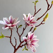 72CM Dirbtinės magnolijos žiedų šakos su ilgu stiebu, tikroviškos, netikėtos gėlės, svetainės, vestuvių vakarėlio, namų dekoravimui, puokštė gray