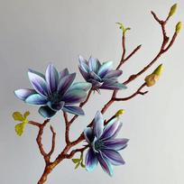 72CM Dirbtinės magnolijos žiedų šakos su ilgu stiebu, tikroviškos, netikėtos gėlės, svetainės, vestuvių vakarėlio, namų dekoravimui, puokštė gray