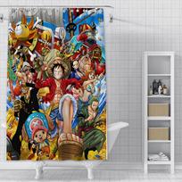 Dušo Anime L-Luffy Užuolaida Vandeniui atspari Poliesterio Audinys Dažyta Spalvinga Vonios Užuolaida Namų Vonios Kambario Dekoras Užuolaida Su Kabliukais YL90x180cm