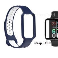 Madingas silikoninis laikrodžio dirželis Huami Amazfit Band 7 išmaniajam laikrodžiui, apyrankė, apyrankė, Amazfit band7 dirželio sagtis + plėvelė for Amazfit band7 gray