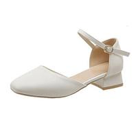 Madingi moteriški žemo kulno suknelės batai, sandalai su kulkšnies dirželiu, Ol biuro batai, Zapatos Para Mujeres, juodi Mary Janes, moteriška avalynė, didelis dydis 34-42 39 white