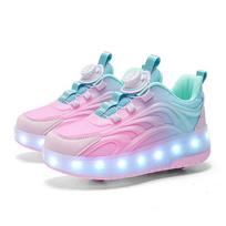 PONERAIT Vaikams LED Šviečiantys Ritiniai Batai Berniukams Mergaitėms Šviečiantys Sportiniai Šviečiantys Kedai Riedlentė USB Įkrovimas EUR33 white