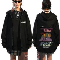 Rock Grupė Gorillaz Demon Days Akys Grafinis Užtraukiamas Džemperis Vyriškas Mados Per dydį Užtraukiamas Striukė Unisex Užtraukiamas Džemperis L black