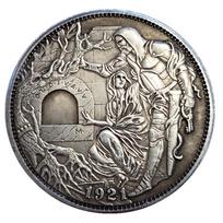 Kopija 1921 m. JAV benamio moneta Užsienio sidabrinės monetos Rankomis drožinėtos Šventojo Gralio monetų kolekcija KTY 1pcs gray