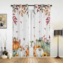 Rudens lapai moliūgas grybas ežys užuolaidos miegamajam svetainei užuolaidos virtuvei vaiko kambariui lango užuolaida namų dekoras 135W x 137H(cm) x1